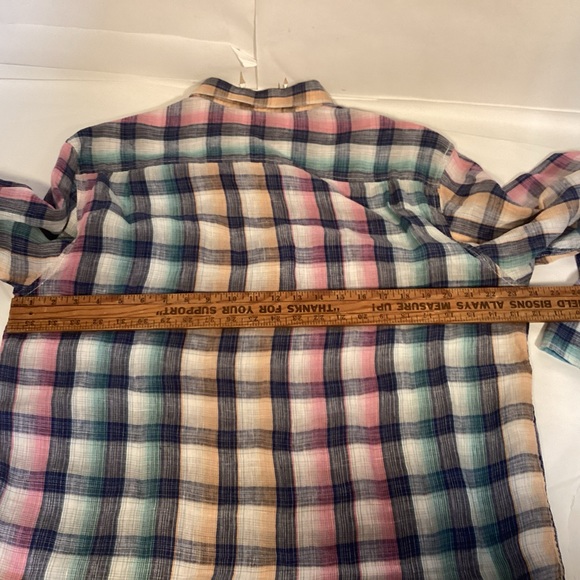 Tommy Bahama Men’s Linen Long Sleeve Button Down Plaid Shirt Size large - Picture 13 of 13